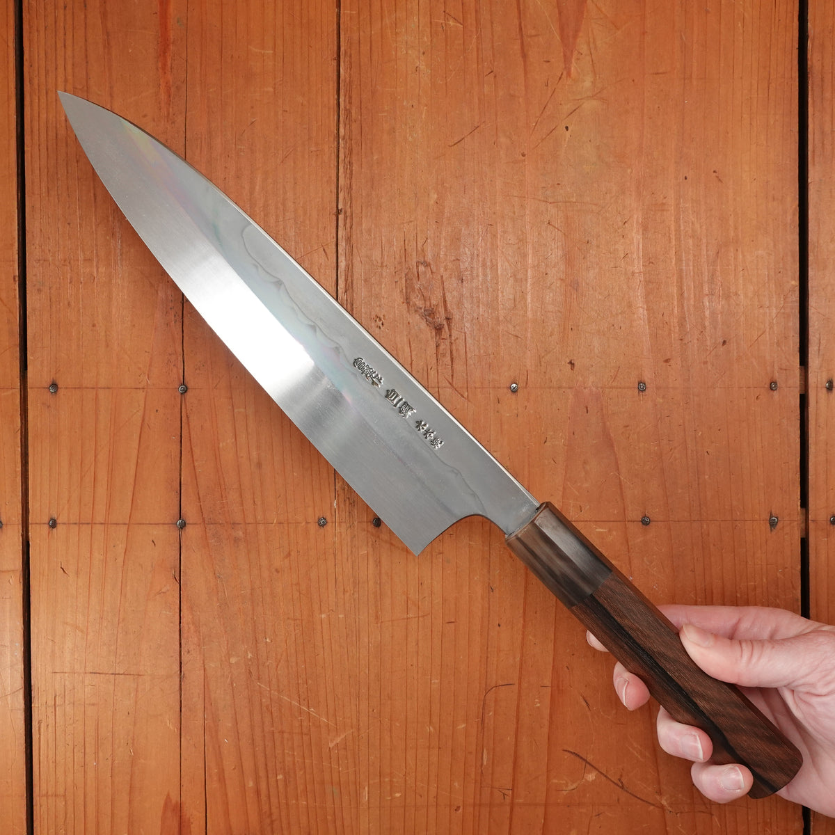 Togashi 240mm Gyuto Shirogami 1 Sanbonsugi Mizu Honyaki Zirocote Handle with Saya #124