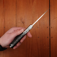 Fontenille Pataud Pialincu Needles 10.5cm Pocket Knife Stainless Lockback Carved Pinned Buffalo Horn