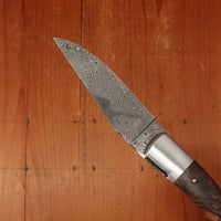 Fontenille Pataud Laguiole Sport 13cm Pocket Knife Stainless Damascus Lockback Walnut with Delicate Golden File Work