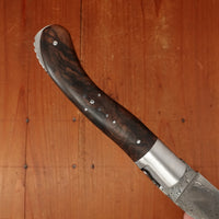 Fontenille Pataud Laguiole Sport 13cm Pocket Knife Stainless Damascus Lockback Walnut with Delicate Golden File Work