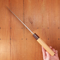 Sakai Kikumori Nakagawa 210mm Gyuto Stainless Clad Shirogami 1 Keyaki with Saya