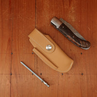 Fontenille Pataud Laguiole Sport 13cm Pocket Knife Stainless Damascus Lockback Walnut with Delicate Golden File Work
