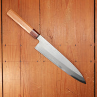 Sakai Kikumori Nakagawa 240mm Gyuto Stainless Clad Shirogami 1 Keyaki with Saya