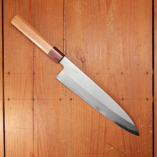 Sakai Kikumori Nakagawa 240mm Gyuto Stainless Clad Shirogami 1 Keyaki with Saya