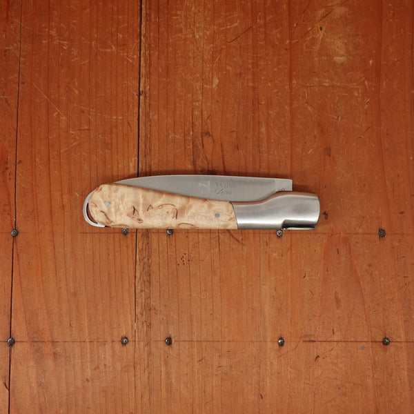 Fontenille Pataud Sperone 12cm Pocket Knife Curly Birch Lockback