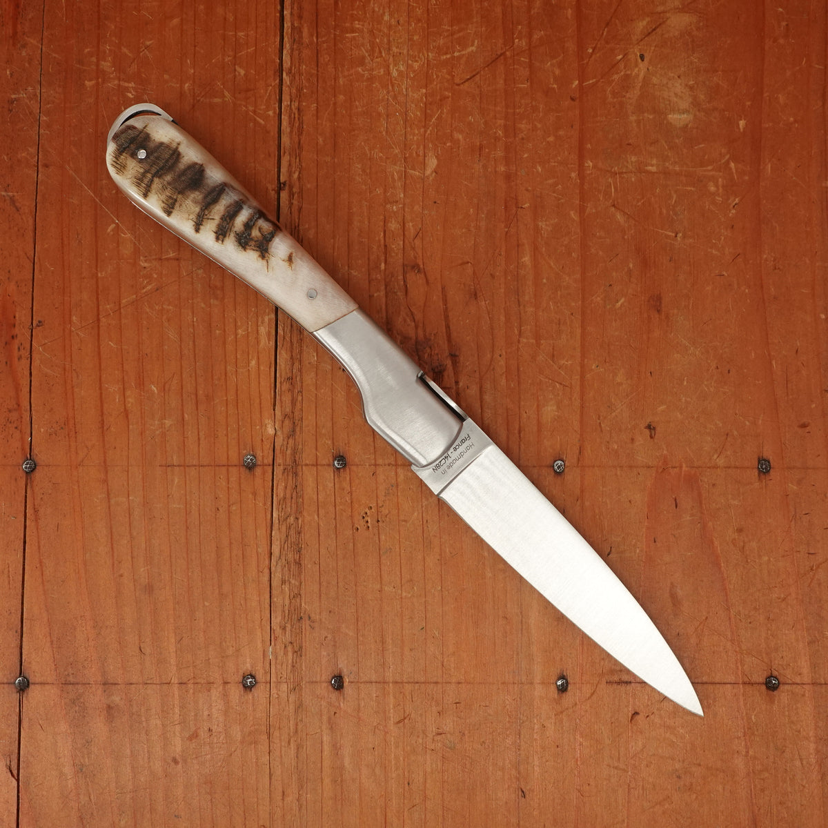 Fontenille Pataud Sperone 12cm Stainless Lockback Ram Horn Handle