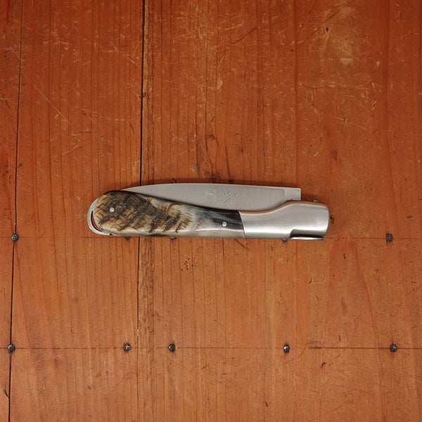 Fontenille Pataud Sperone 12cm Stainless Lockback Ram Horn Handle