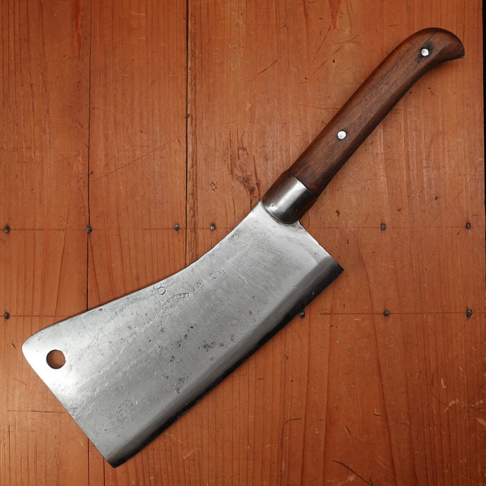 L & I J White 8" Cleaver Laminated Carbon Steel Walnut Handle Buffalo, NY ~1880-1920
