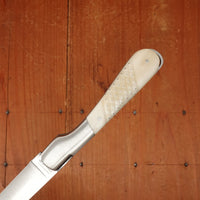 Fontenille Pataud Sperone 12cm Pocket Knife Stainless Lockback Carved Pinned Cow Bone
