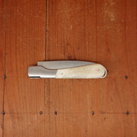 Fontenille Pataud Sperone 12cm Pocket Knife Stainless Lockback Carved Pinned Cow Bone