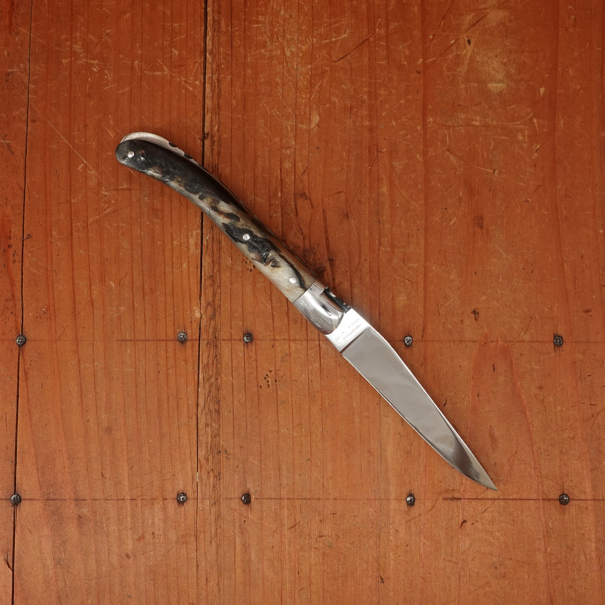 Fontenille Pataud Laguiole Le Pocket 10cm Pocket Knife Dark Ram Horn Lockback