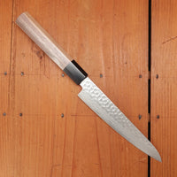 Hitohira HG 150mm Petty Stainless Tsuchime Damascus Walnut Handle