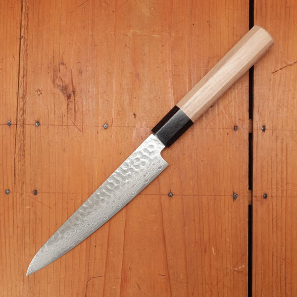 Hitohira HG 150mm Petty Stainless Tsuchime Damascus Walnut Handle