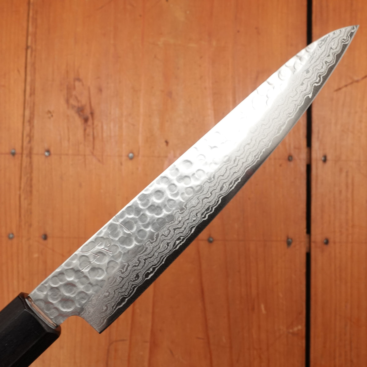 Hitohira HG 150mm Petty Stainless Tsuchime Damascus Walnut Handle