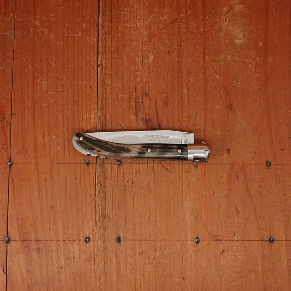 Fontenille Pataud Laguiole Le Pocket 10cm Pocket Knife Dark Ram Horn Lockback