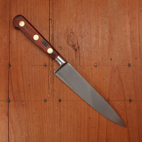 Thiers Issard / Lee Valley 6" Ideal Pattern Chef Knife Stainless Steel Red Pakka Handle Thiers, France 1990-2000