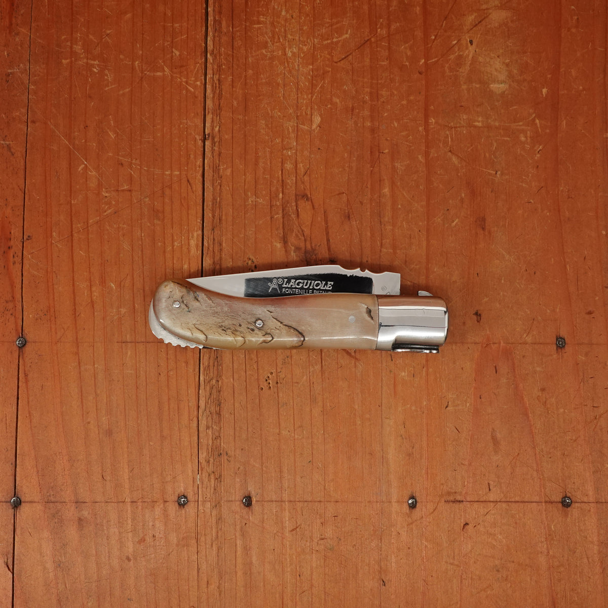 Fontenille Pataud Laguiole Gentleman 10.5cm Pocket Knife Stainless Lockback Ram Horn