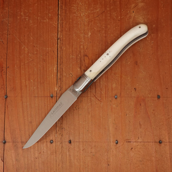 Fontenille Pataud Laguiole Nature 12cm Pocket Knife Cow Bone Lockback