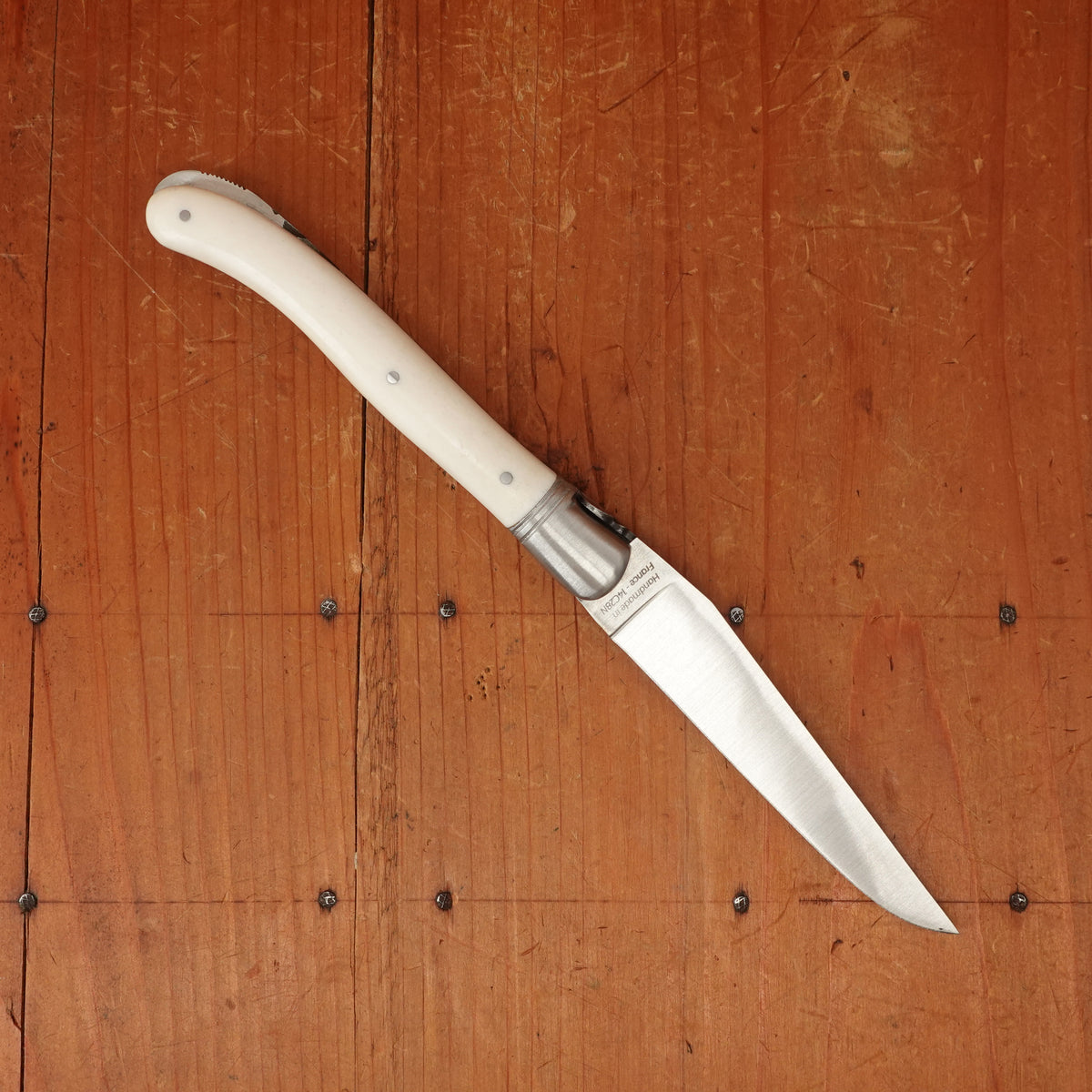Fontenille Pataud Laguiole Nature 12cm Pocket Knife Cow Bone Lockback