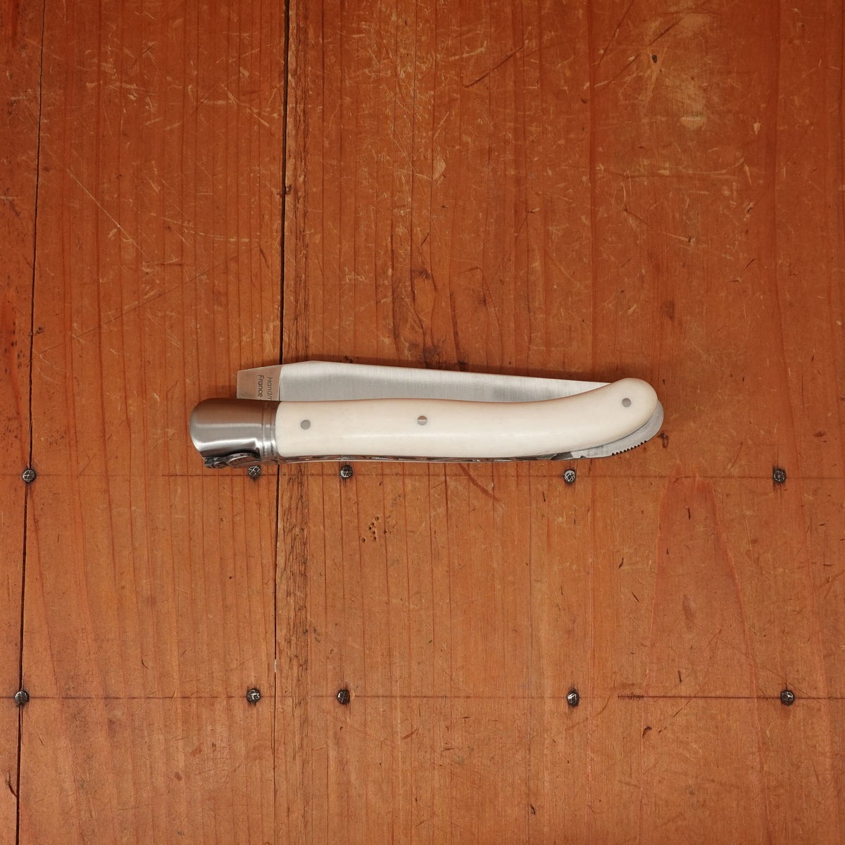 Fontenille Pataud Laguiole Nature 12cm Pocket Knife Cow Bone Lockback