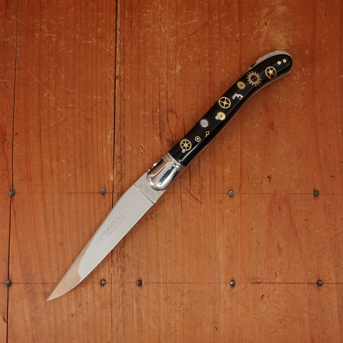 Fontenille Pataud Laguiole Nature 12cm Pocket Knife Stainless Lockback Watch Mechanism