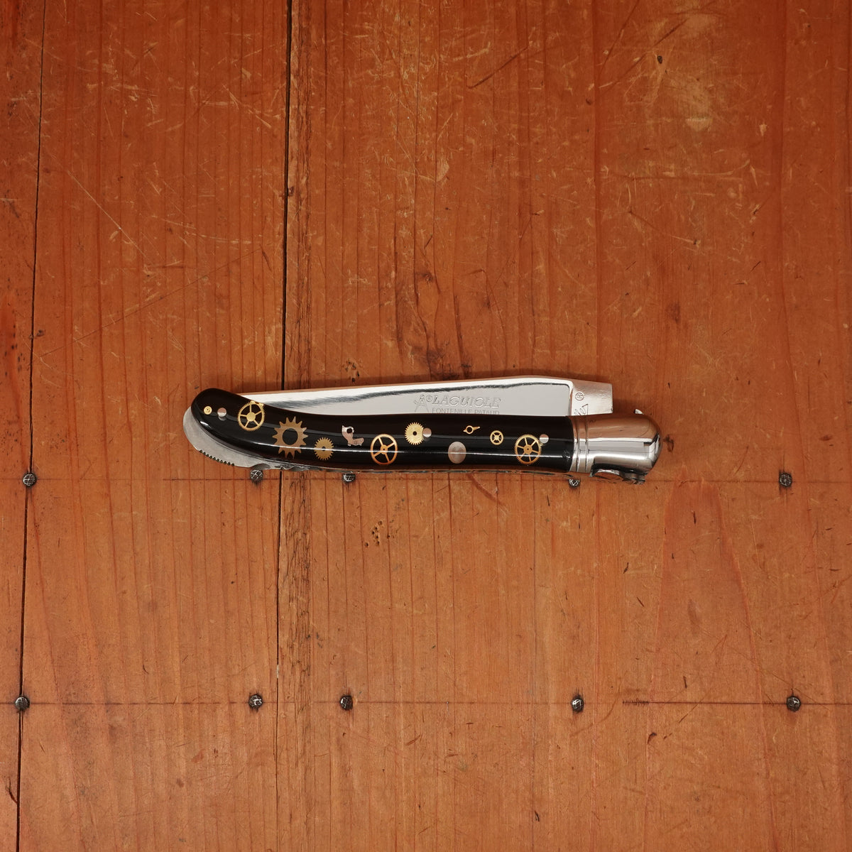 Fontenille Pataud Laguiole Nature 12cm Pocket Knife Stainless Lockback Watch Mechanism