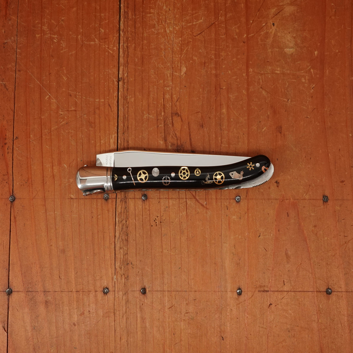 Fontenille Pataud Laguiole Nature 12cm Pocket Knife Stainless Lockback Watch Mechanism