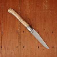 Fontenille Pataud Laguiole Nature 12cm Pocket Knife Stainless Lockback Curly Birch