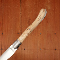 Fontenille Pataud Laguiole Nature 12cm Pocket Knife Stainless Lockback Curly Birch
