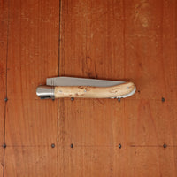 Fontenille Pataud Laguiole Nature 12cm Pocket Knife Stainless Lockback Curly Birch