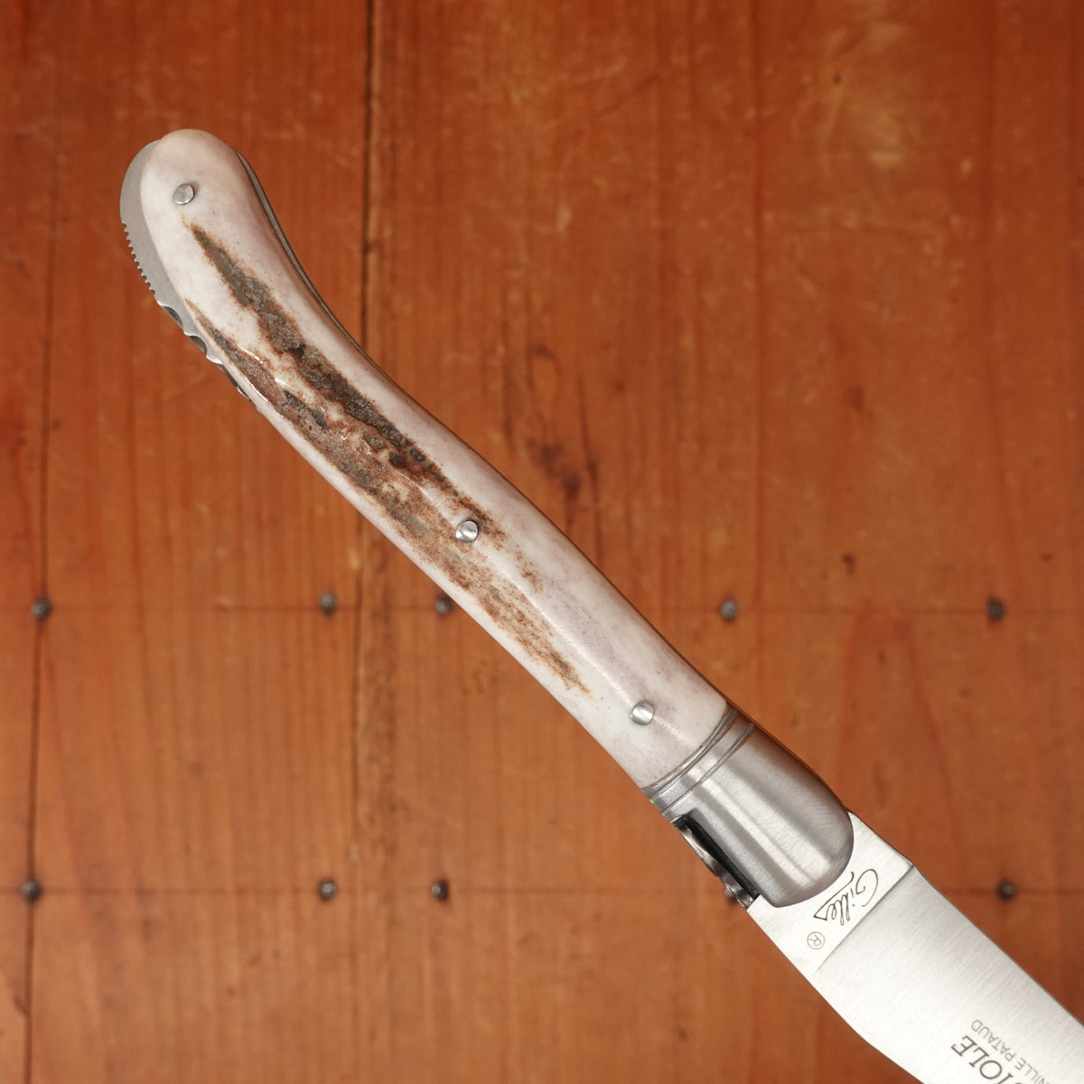 Fontenille Pataud Laguiole Nature 12cm Pocket Knife Stag Antler Lockback