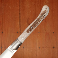 Fontenille Pataud Laguiole Nature 12cm Pocket Knife Stag Antler Lockback
