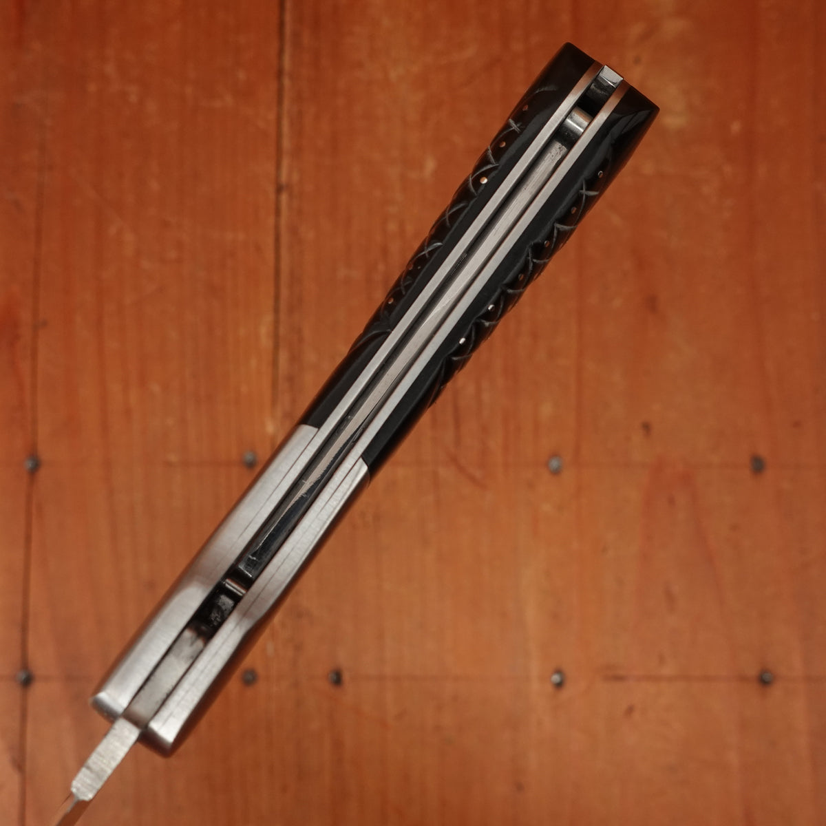 Fontenille Pataud Pialincu Needles 10.5cm Pocket Knife Stainless Lockback Carved Pinned Buffalo Horn