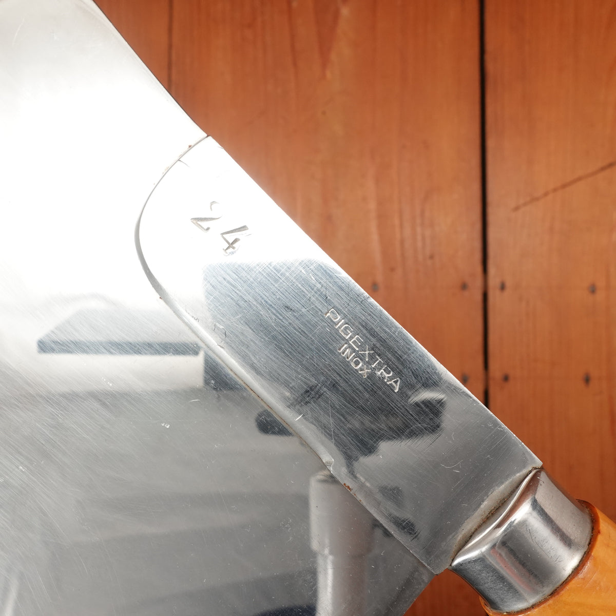 PIGEXTRA 11" Butcher's Leaf Cleaver n. 24 - Polished Stainless France 1970s-90s