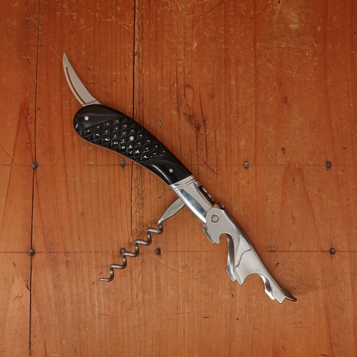 Fontenille Pataud Laguiole Magnum Sommelier Pocket Knife Carved Pinned Buffalo Horn Tip