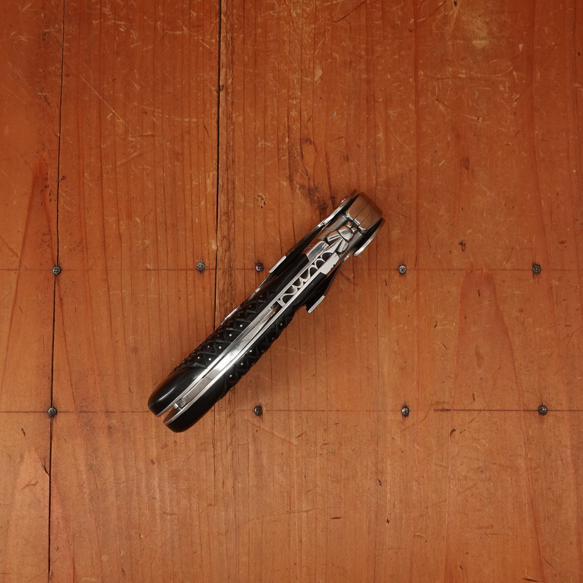 Fontenille Pataud Laguiole Magnum Sommelier Pocket Knife Carved Pinned Buffalo Horn Tip