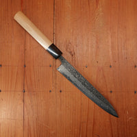 New Old Stock Yoshikane 180mm Wa-Petty SLD Suminagashi Damascus with New Ho & Horn Handle