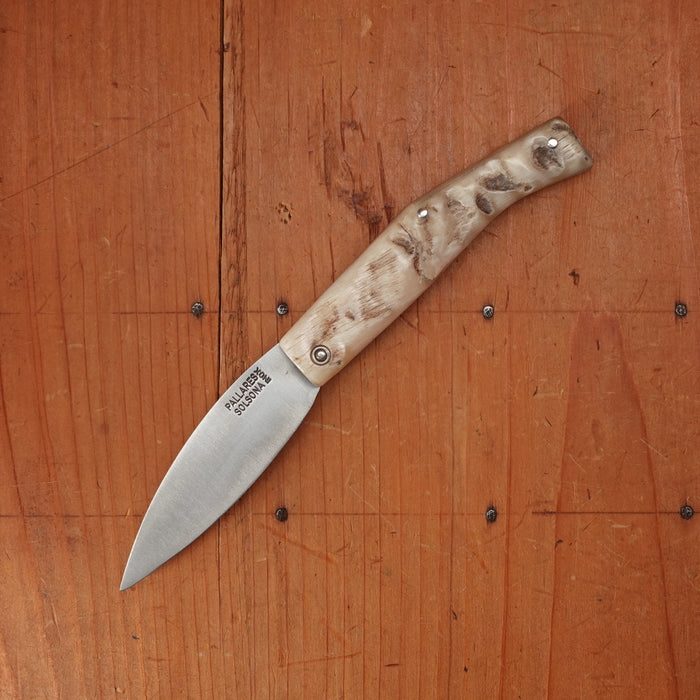 Pallares Busa 10cm Drop Point Stainless Steel Friction Lock Ram Horn Handle