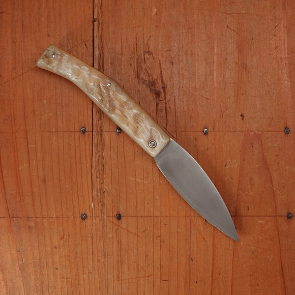 Pallares Busa 10cm Drop Point Stainless Steel Friction Lock Ram Horn Handle