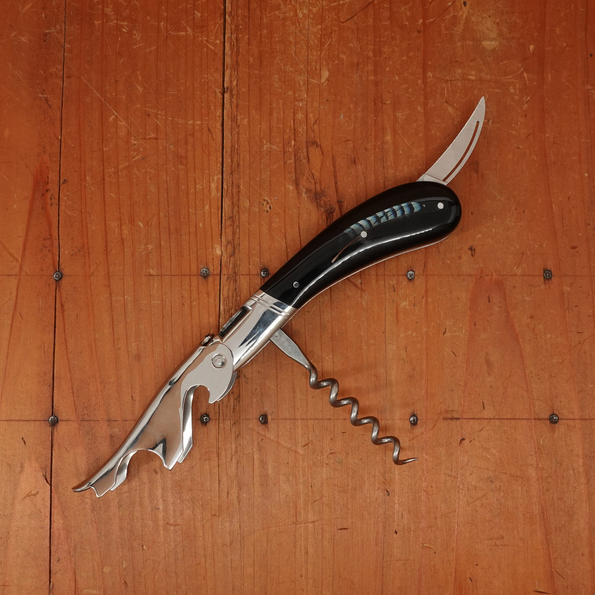 Fontenille Pataud Laguiole Magnum Sommelier Pocket Knife Feather Inlay