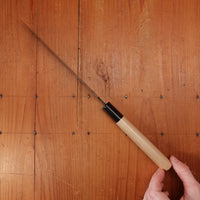 New Old Stock Yoshikane 180mm Wa-Petty SLD Suminagashi Damascus with New Ho & Horn Handle