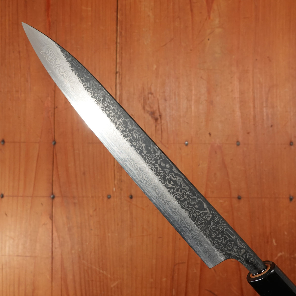 New Old Stock Yoshikane 180mm Wa-Petty SLD Suminagashi Damascus with New Ho & Horn Handle