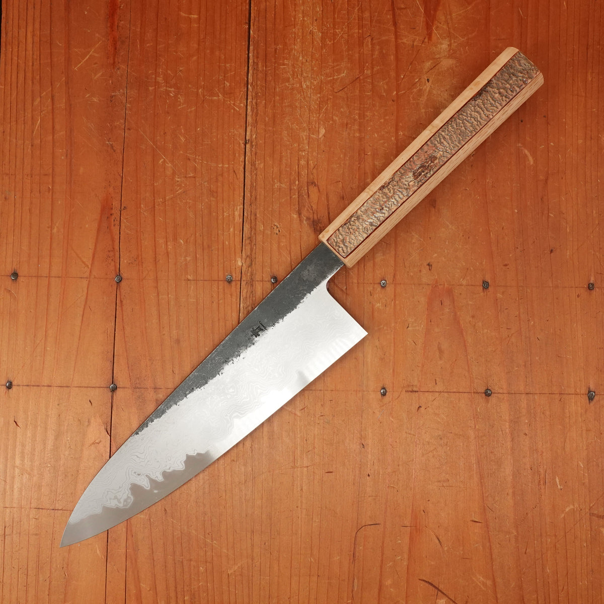 Hado Sumi B1D 210mm Tall Gyuto Aogami 1 Carbon Damascus Clad Urushi Sakura