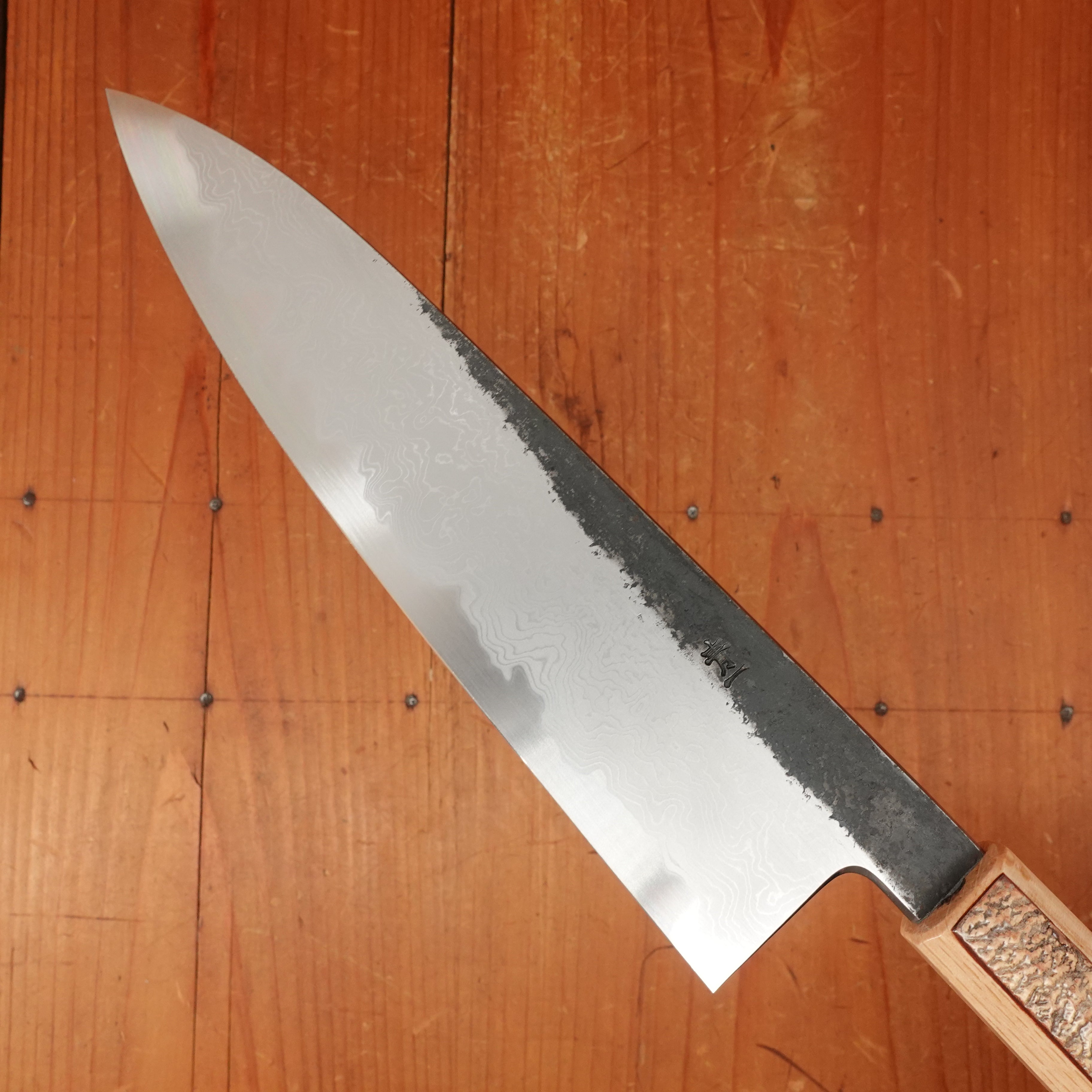 Gyaromi x upfield × H&O Hado Sumi B1D 210mm Tall Gyuto Aogami 1 Carbon Damascus Clad