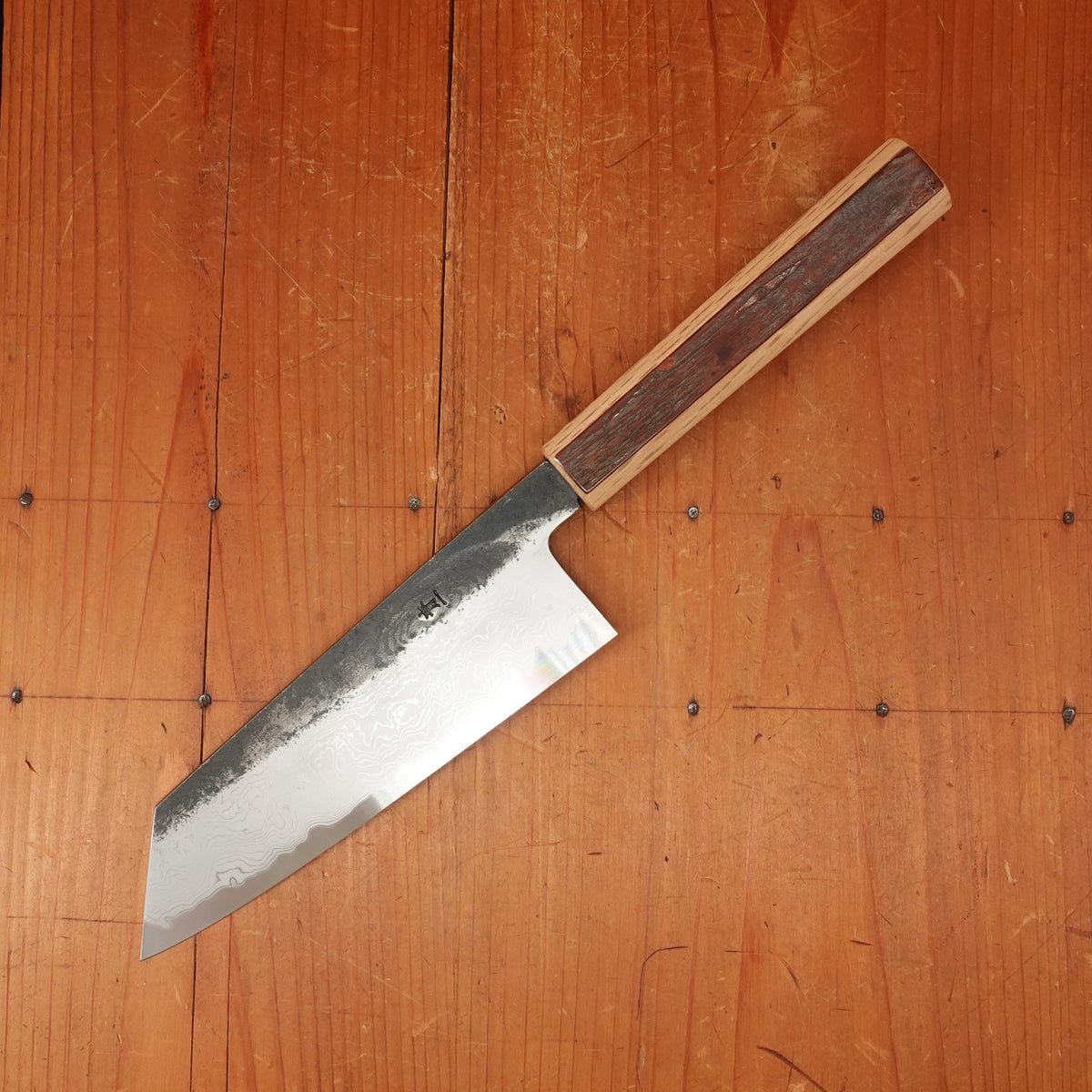Hado Sumi B1D 180mm Bunka Aogami 1 Carbon Damascus Clad Urushi Sakura