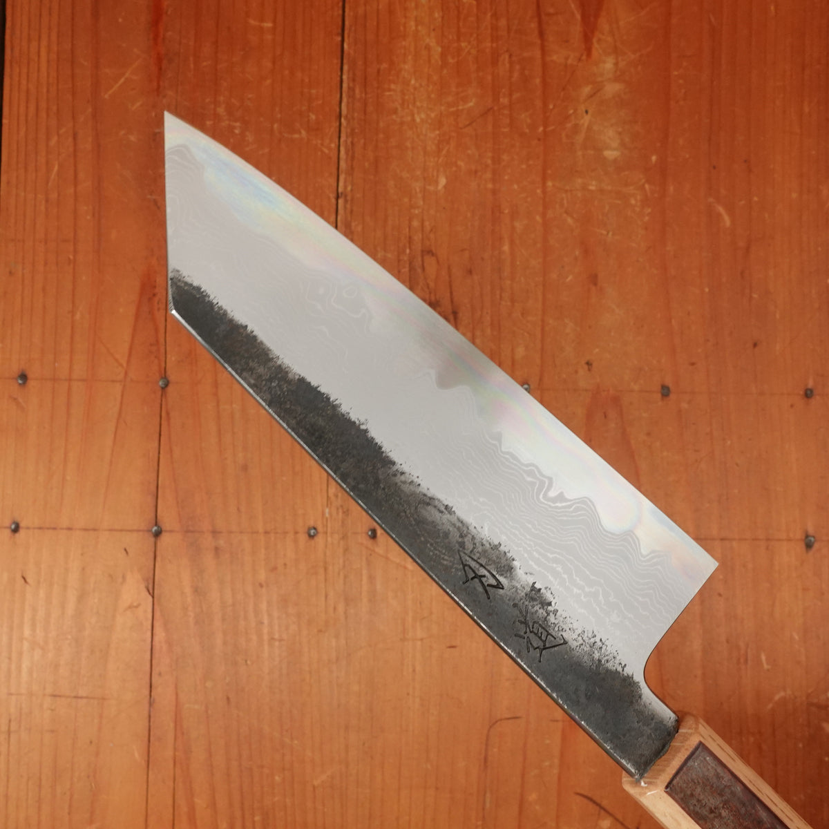 Hado Sumi B1D 180mm Bunka Aogami 1 Carbon Damascus Clad Urushi Sakura