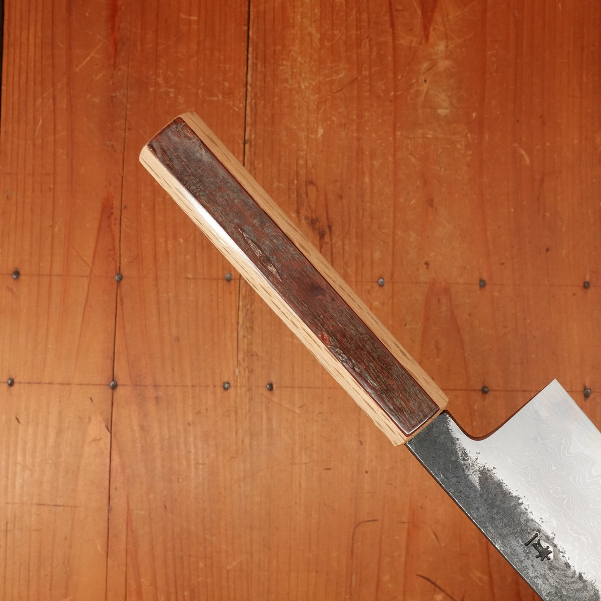 Hado Sumi B1D 180mm Bunka Aogami 1 Carbon Damascus Clad Urushi Sakura