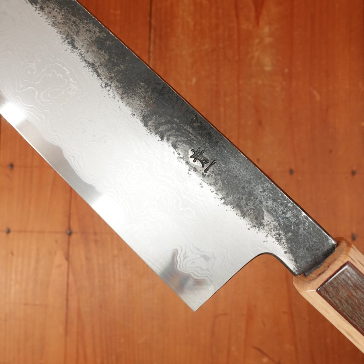Hado Sumi B1D 180mm Bunka Aogami 1 Carbon Damascus Clad Urushi Sakura