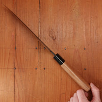 New Old Stock Yoshikane 180mm Wa-Santoku SLD Suminagashi Damascus with New Enju & Horn Handle
