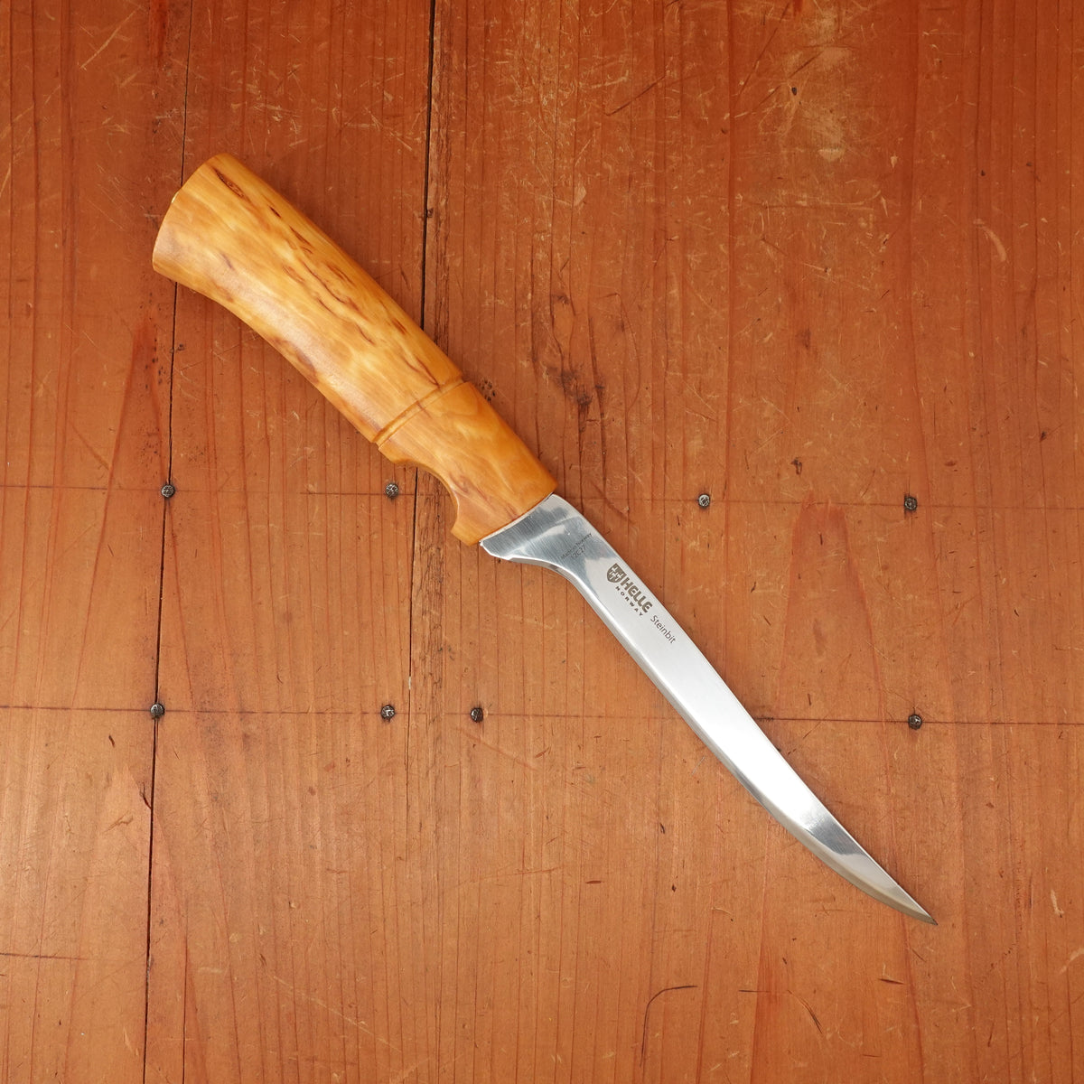 Helle 153mm Steinbit 12C27 Stainless Curly Birch